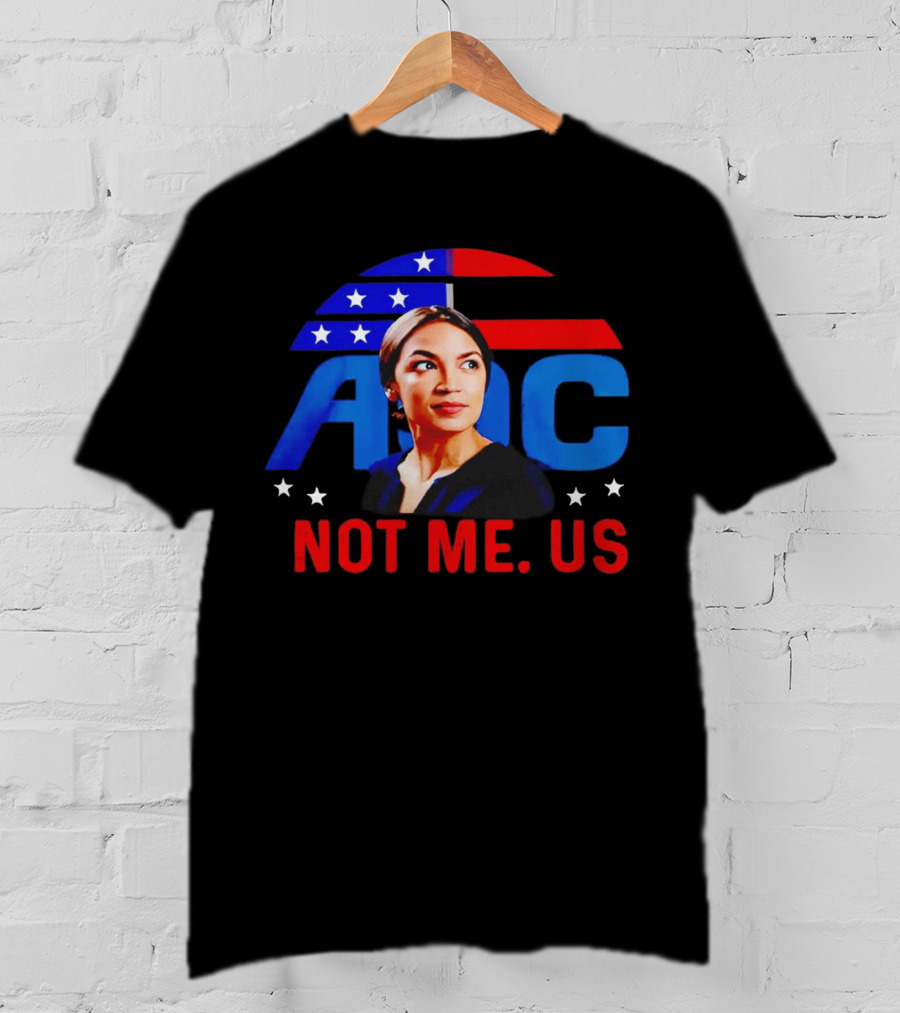 AOC Not Me Us American Flag Motif T-Shirt