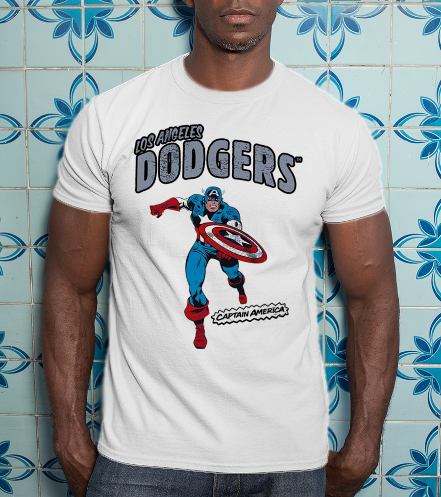 Los Angeles Dodgers Marvel Captain America T-Shirt