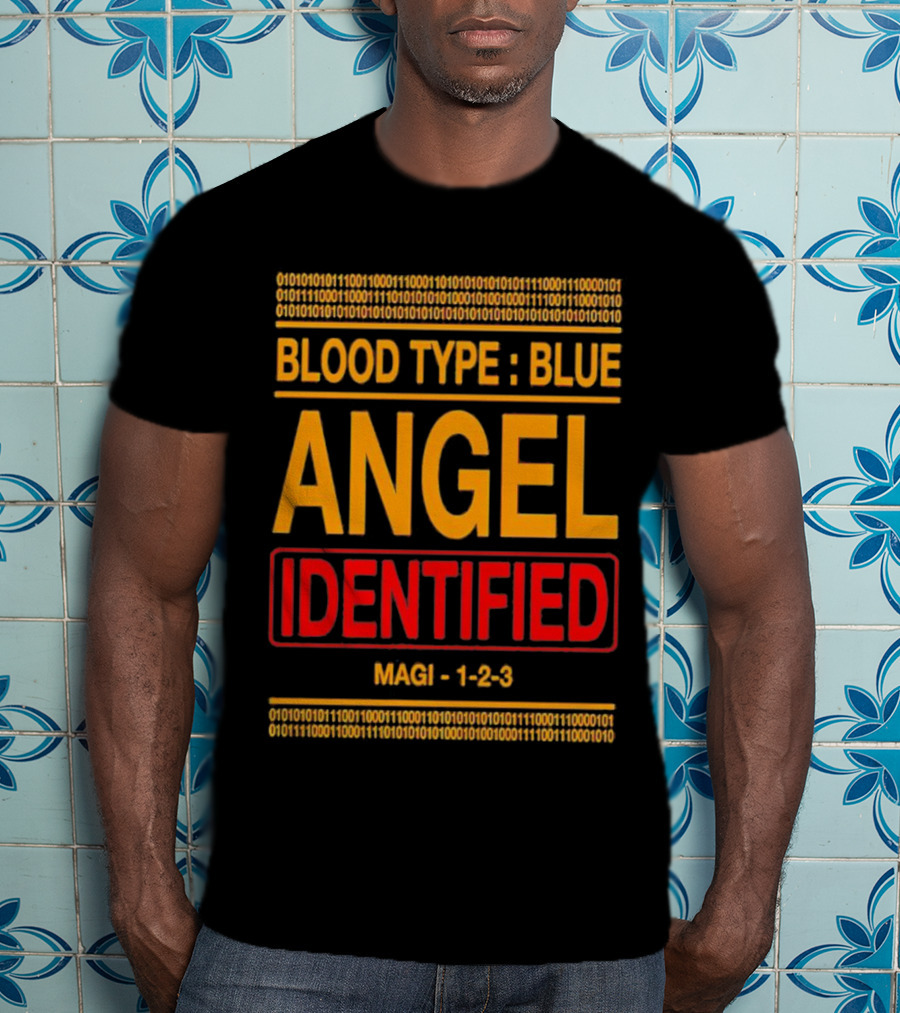 Blood Type Blue Angel Identified Magi 1-2-3 Binary Code T-Shirt
