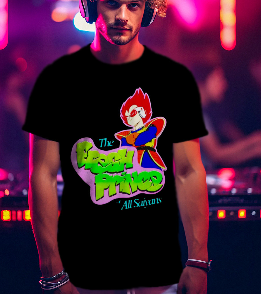 The Fresh Prince Of All Saiyans Vegeta Cartoon Mashup T-Shirt