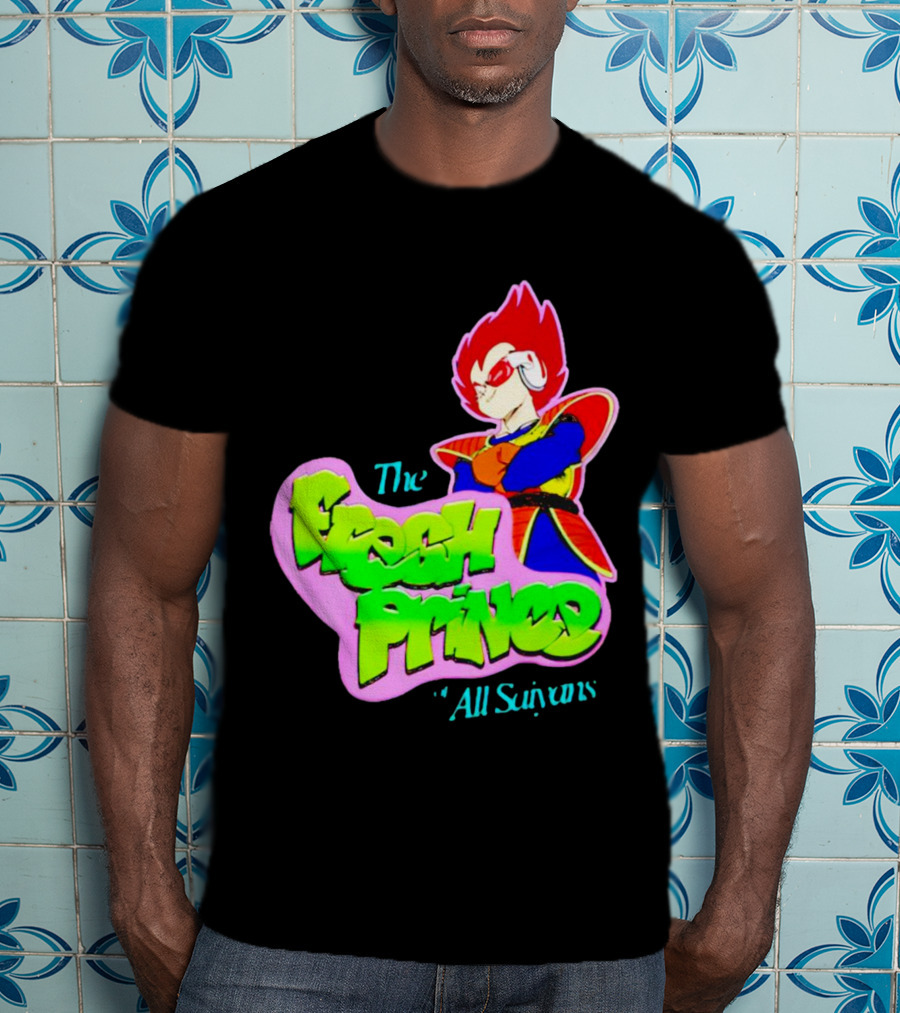 The Fresh Prince Of All Saiyans Vegeta Cartoon Mashup T-Shirt