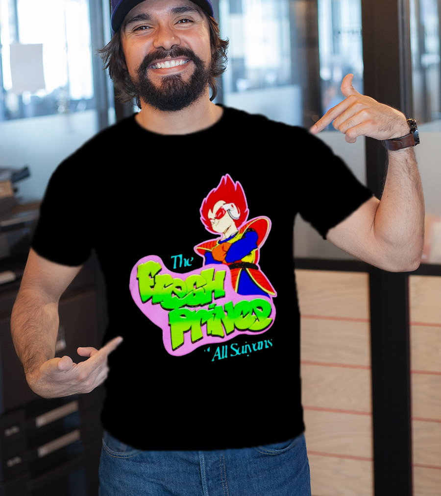 The Fresh Prince Of All Saiyans Vegeta Cartoon Mashup T-Shirt