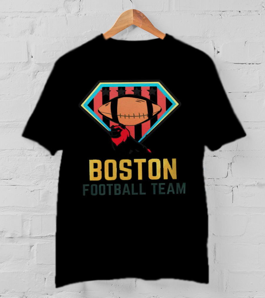 Boston Football Team Lion Emblem With Starry Shield T-Shirt