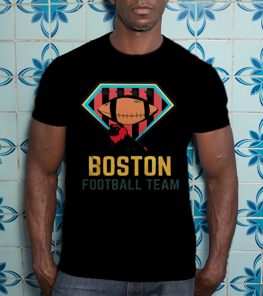 Boston Football Team Lion Emblem With Starry Shield T-Shirt