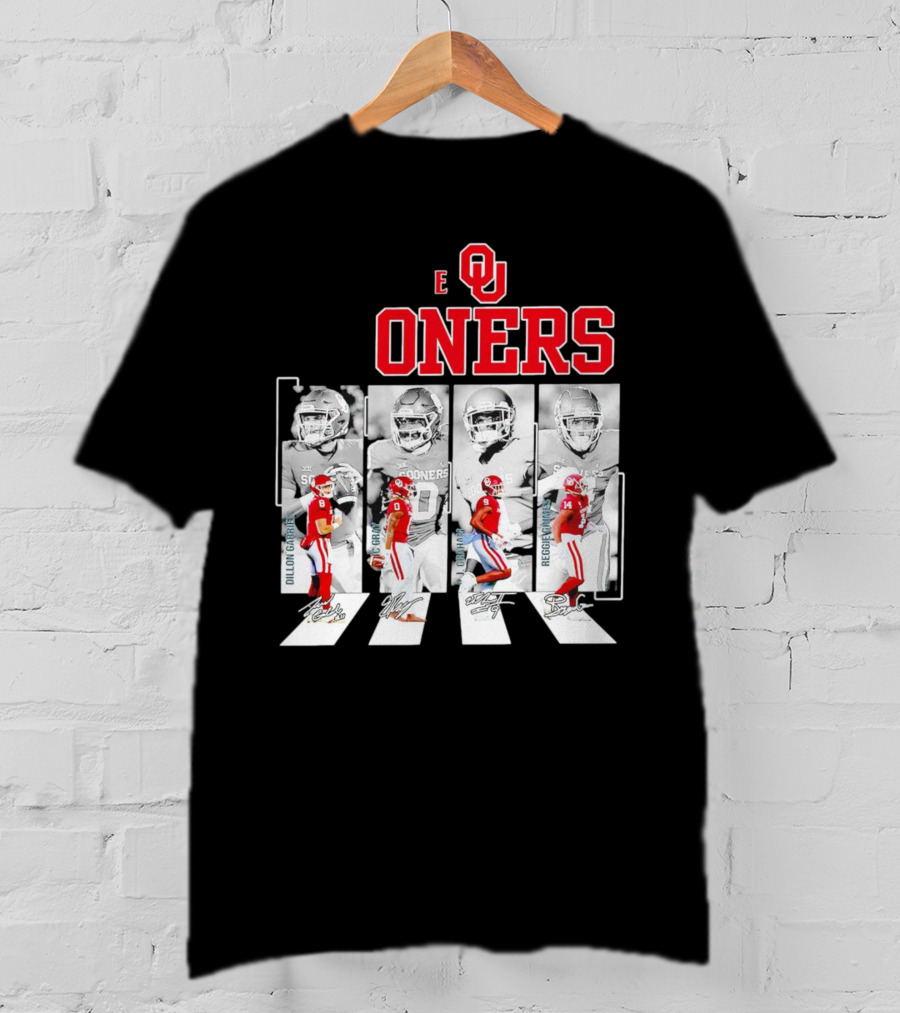 Oklahoma Sooners Football Abbey Road Dillon Gabriel Signatures T-Shirt