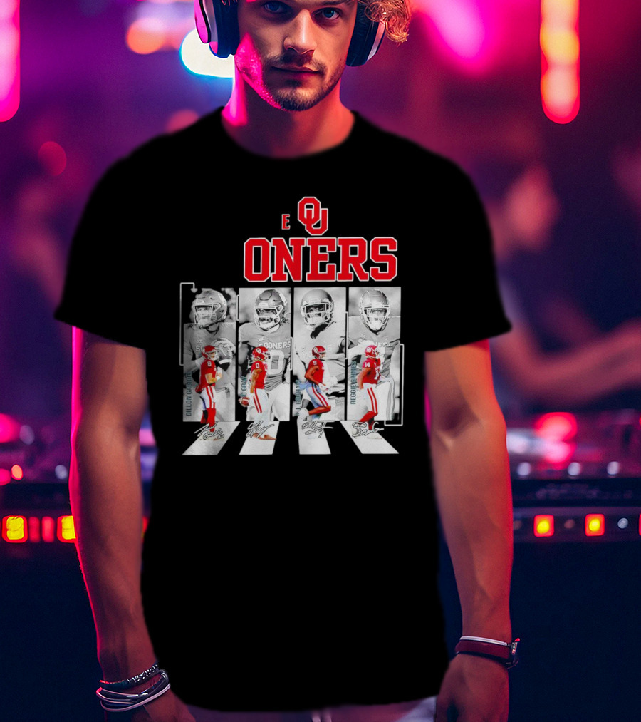 Oklahoma Sooners Football Abbey Road Dillon Gabriel Signatures T-Shirt