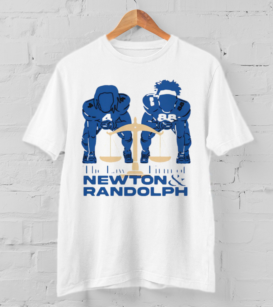 Johnny Newton And Keith Randolph The Law Firm Of Newton And Randolph Football Justice Scales T-Shirt