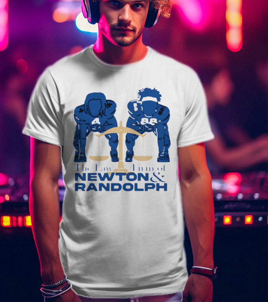 Johnny Newton And Keith Randolph The Law Firm Of Newton And Randolph Football Justice Scales T-Shirt