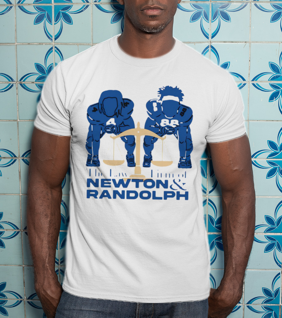 Johnny Newton And Keith Randolph The Law Firm Of Newton And Randolph Football Justice Scales T-Shirt