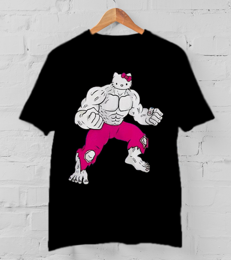 Hello Kitty Meets Hulk Crossover Mashup T-Shirt