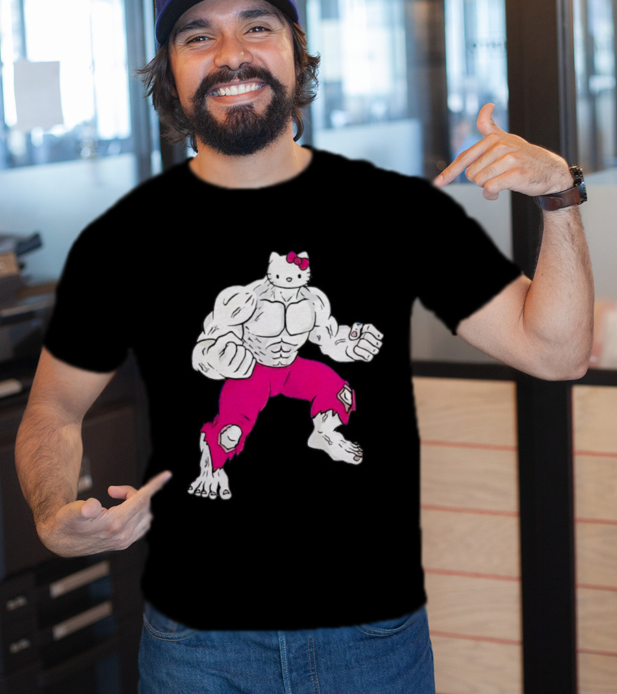 Hello Kitty Meets Hulk Crossover Mashup T-Shirt
