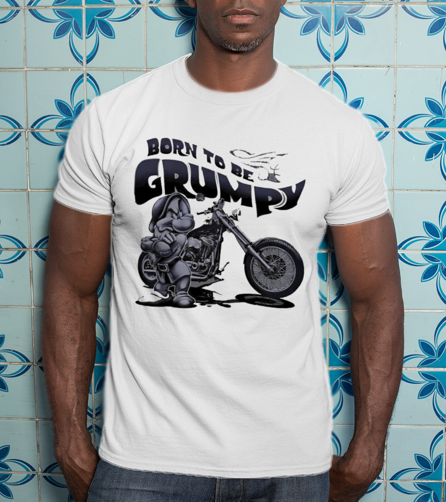 Born To Be Grumpy Motorcycle Rider T-Shirt