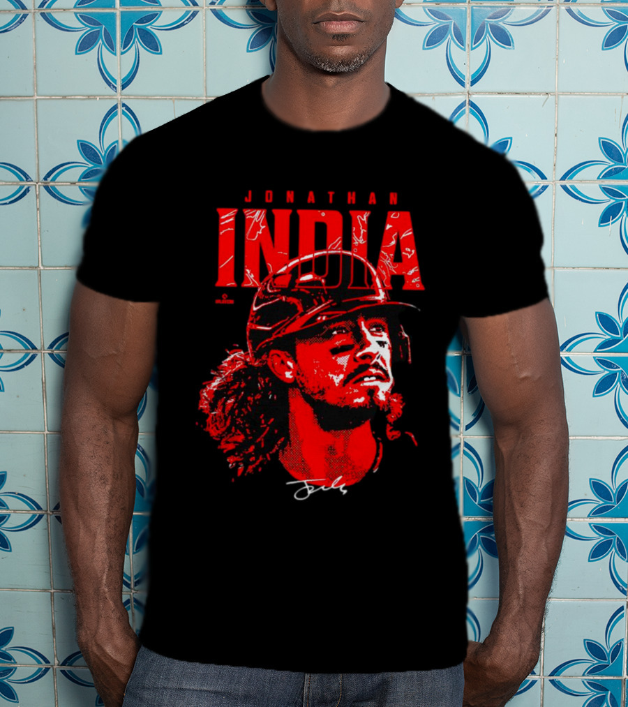 Jonathan India Cincinnati Reds Signature Face T-Shirt