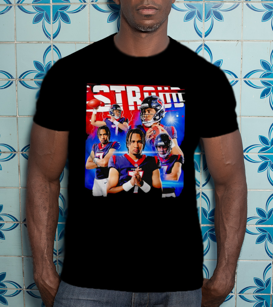 CJ Stroud Houston Texans Quarterback Action Collage T-Shirt