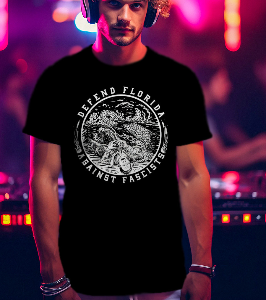 Defend Florida Against Fascists Alligator T-Shirt