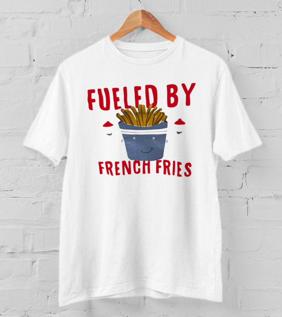 Fueled By French Fries Smiling Cartoon Face With Ketchup Cups T-Shirt