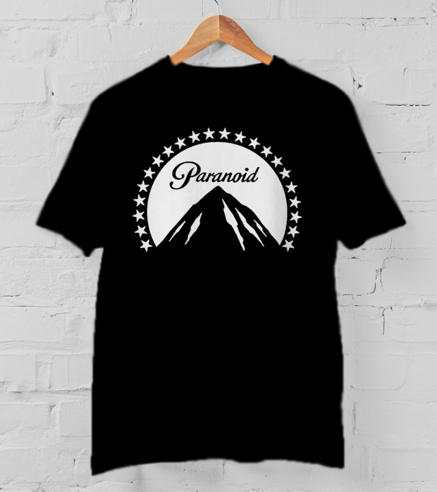 Paramount Paranoid Logo Parody Stars Mountain T-Shirt