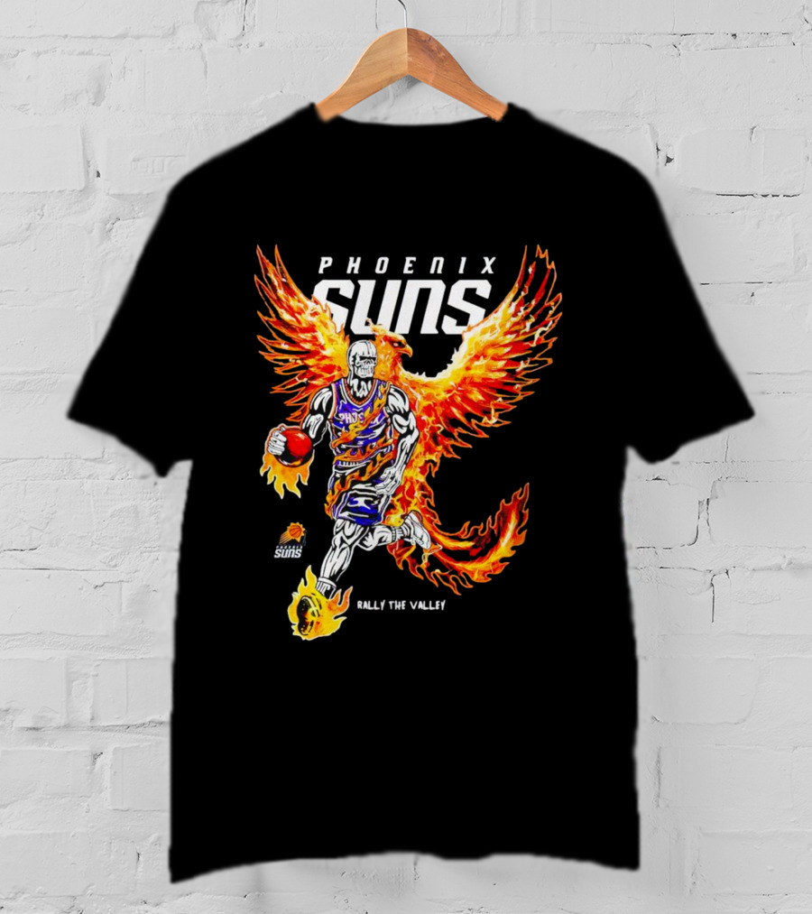 Phoenix Suns Flaming Basketball Phoenix Rally The Valley T-Shirt