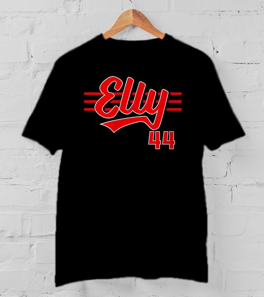 Elly De La Cruz 44 Cincinnati Script Red Stripes T-Shirt