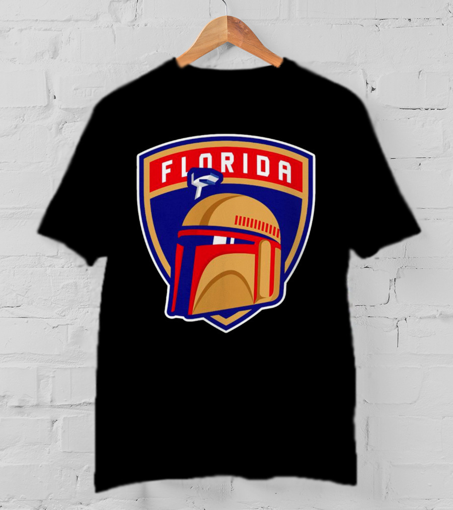 Florida Panthers Boba Fett Helmet Star Wars Collaboration T-Shirt