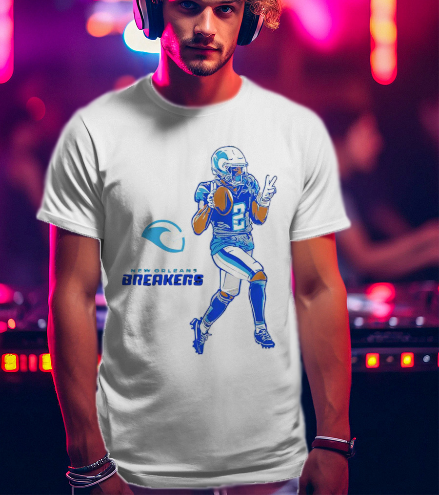 Johnnie Dixon 2 New Orleans Breakers Football Deuces T-Shirt