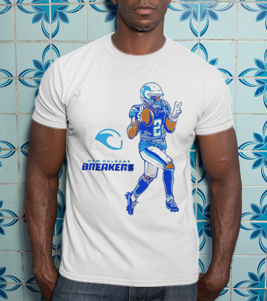 Johnnie Dixon 2 New Orleans Breakers Football Deuces T-Shirt