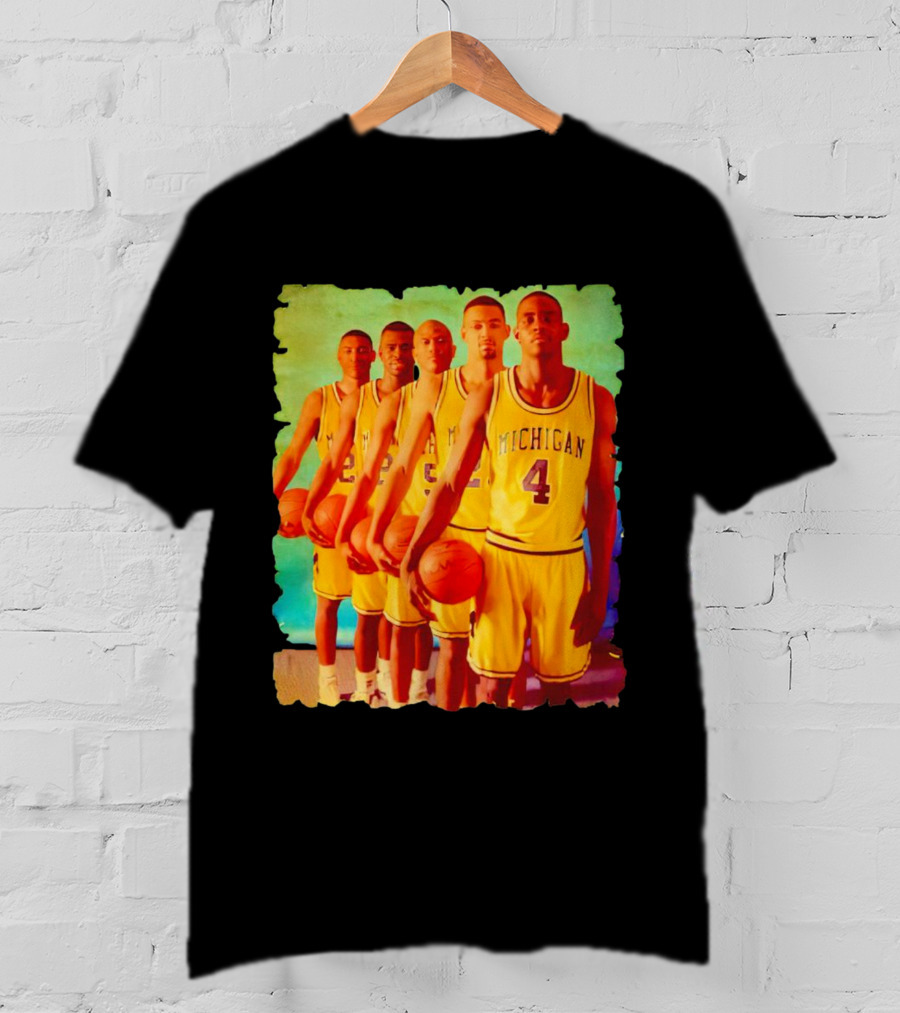 Michigan Wolverines Fab Five Historic Basketball Team T-Shirt