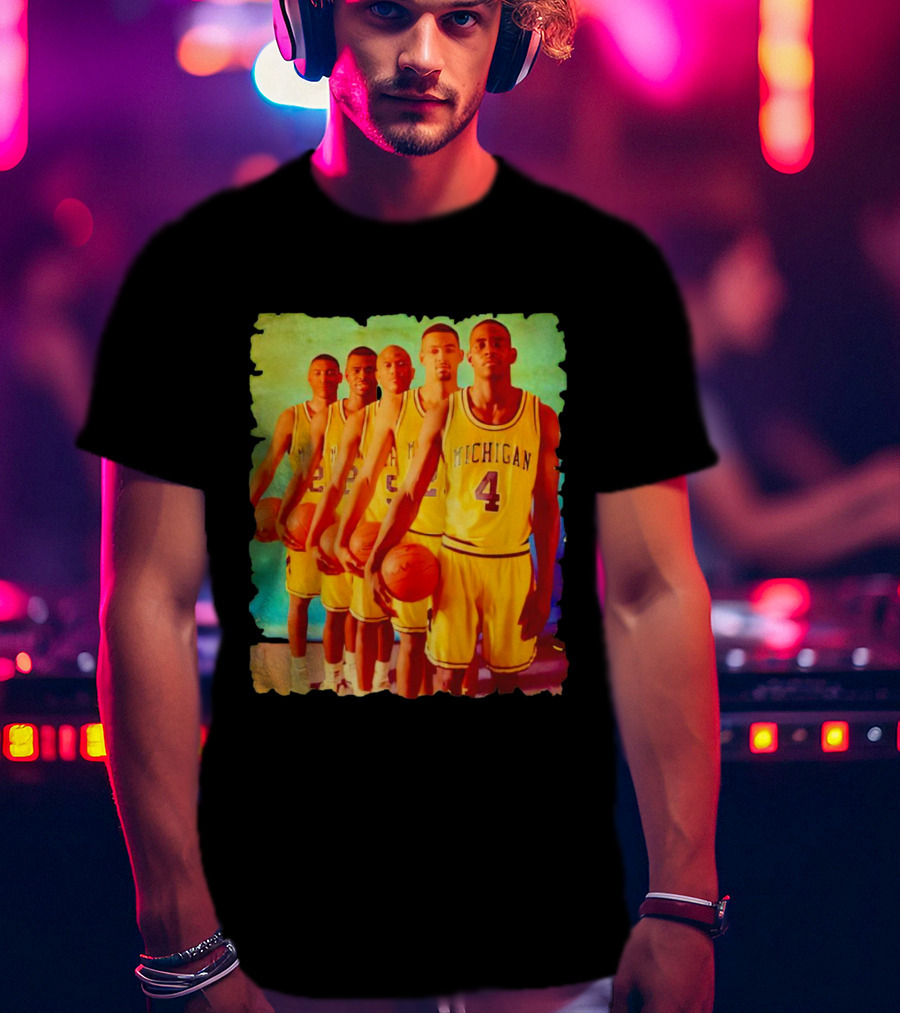 Michigan Wolverines Fab Five Historic Basketball Team T-Shirt