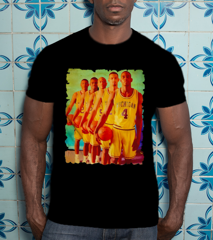 Michigan Wolverines Fab Five Historic Basketball Team T-Shirt