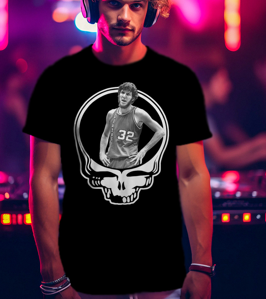 Grateful Dead Portland Trail Blazers Bill Walton Skull 32 T-Shirt