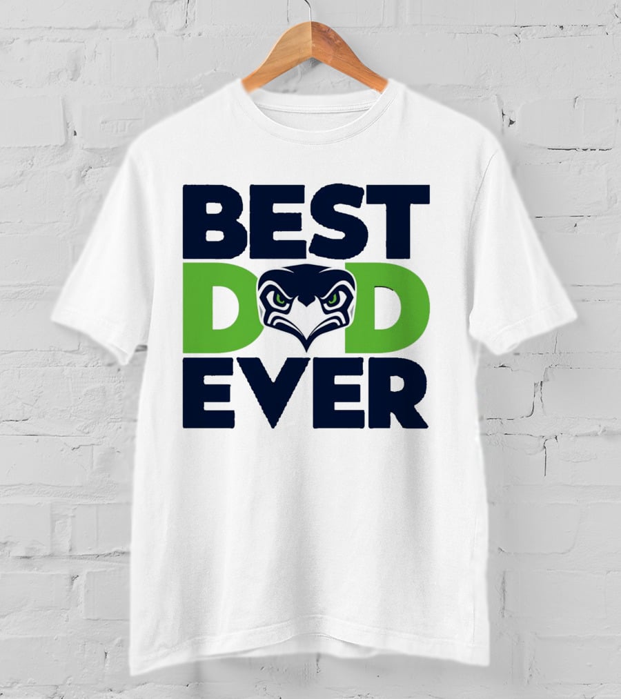 Best Dad Ever Seattle Seahawks Logo NFL T-Shirt