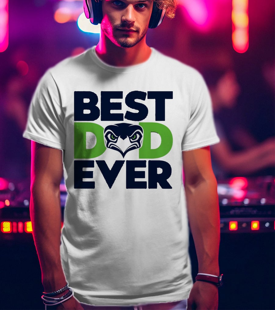 Best Dad Ever Seattle Seahawks Logo NFL T-Shirt