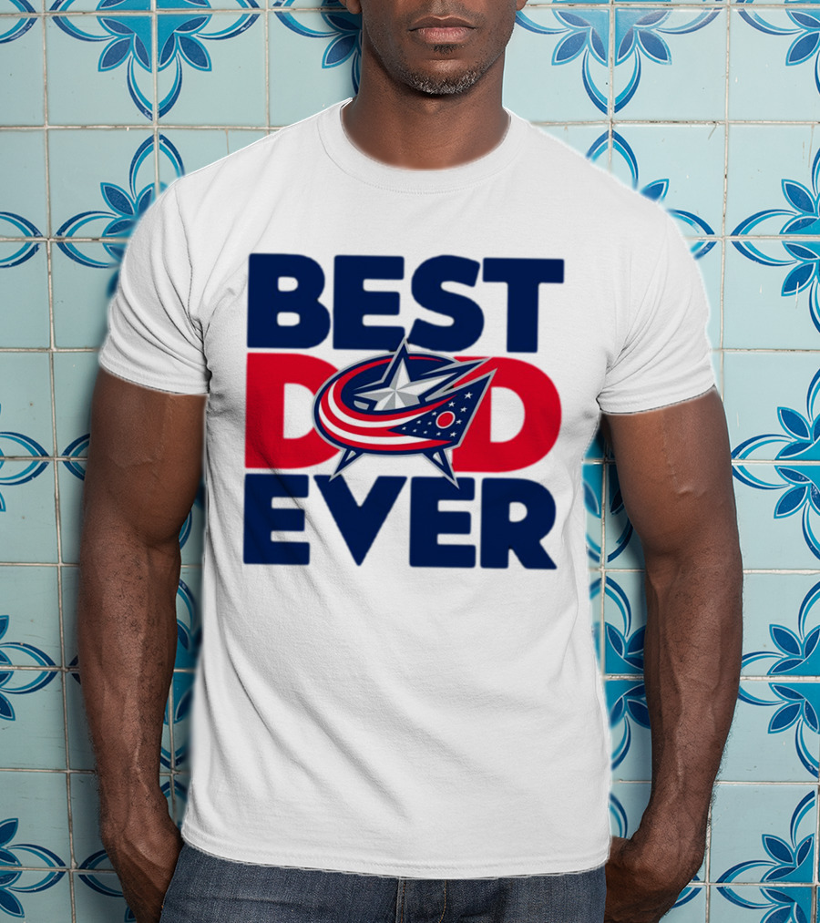 Best Dad Ever NHL Columbus Blue Jackets T-Shirt