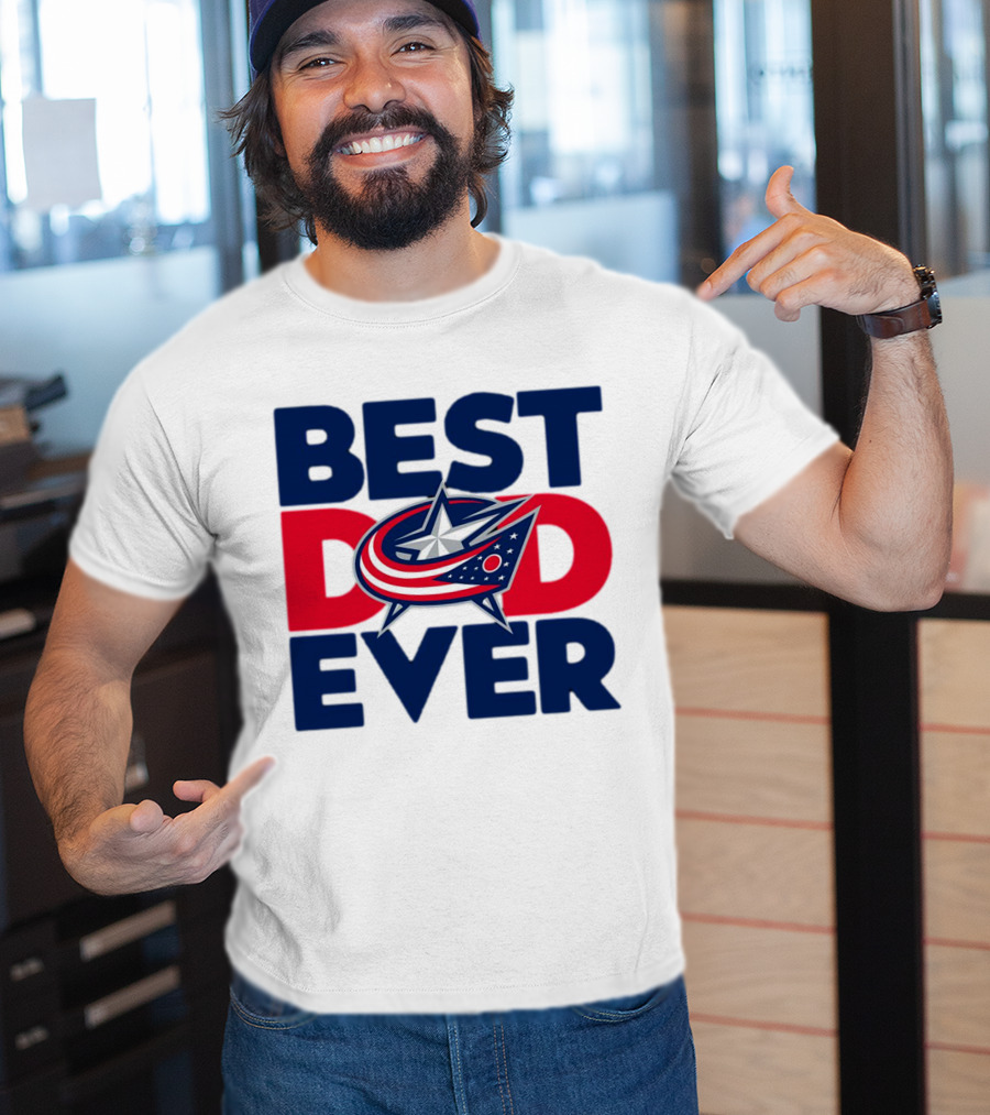 Best Dad Ever NHL Columbus Blue Jackets T-Shirt