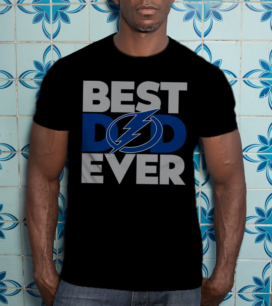 Best Dad Ever NHL Tampa Bay Lightning Bolt T-Shirt
