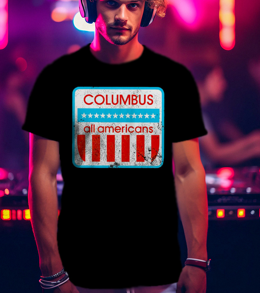 Columbus All Americans Stars And Stripes Softball T-Shirt