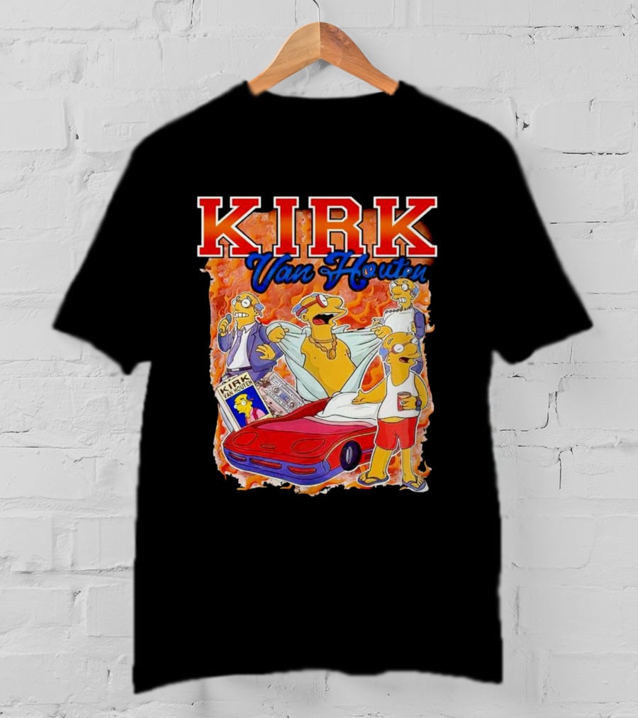 Kirk Van Houten Vintage Comic Car Flames Drink T-Shirt