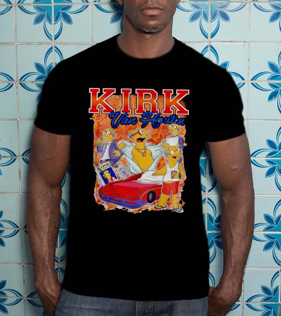 Kirk Van Houten Vintage Comic Car Flames Drink T-Shirt