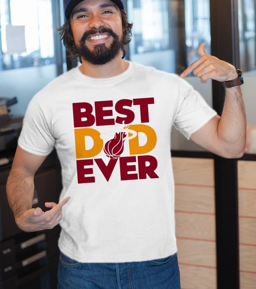 Best Dad Ever NBA Miami Heat Basketball Fan T-Shirt