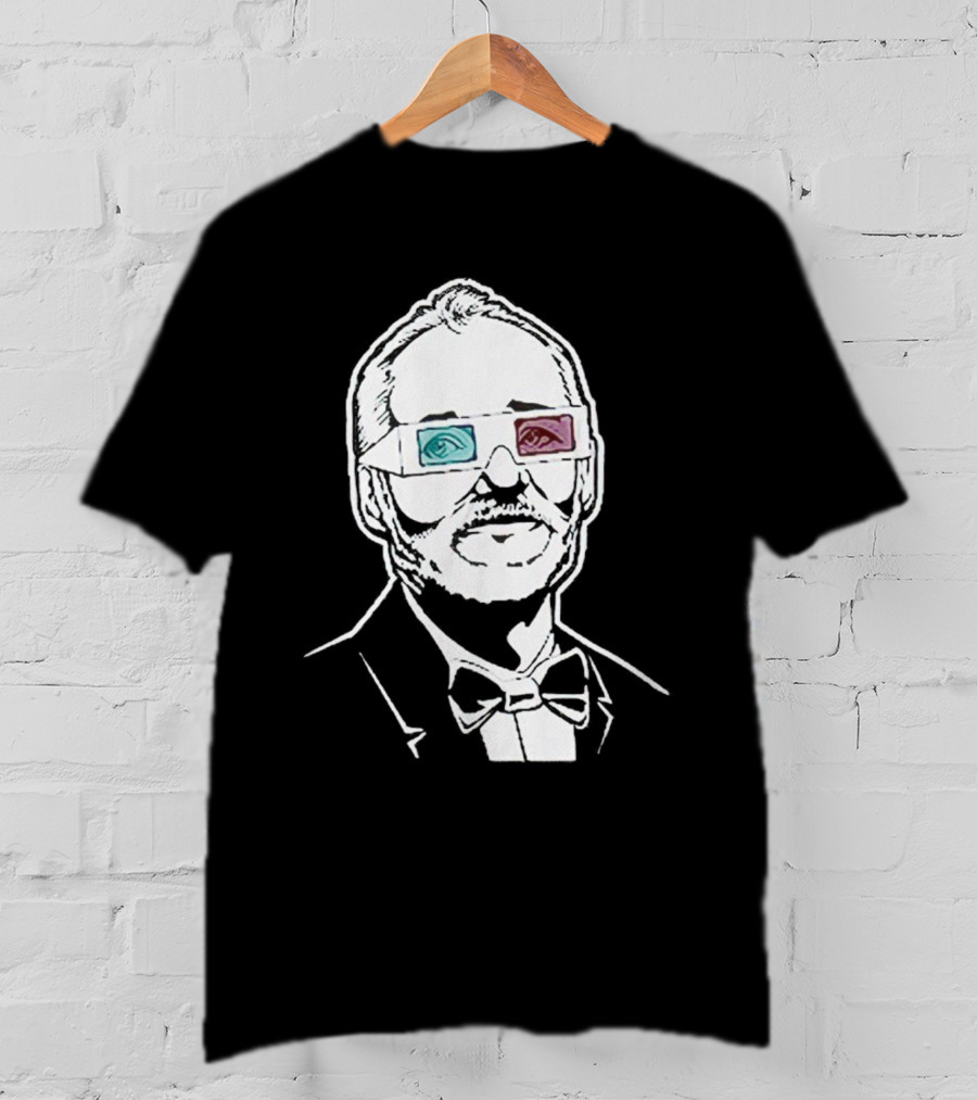 Black The Chivery Bill Murray BFM 3D Glasses T-Shirt