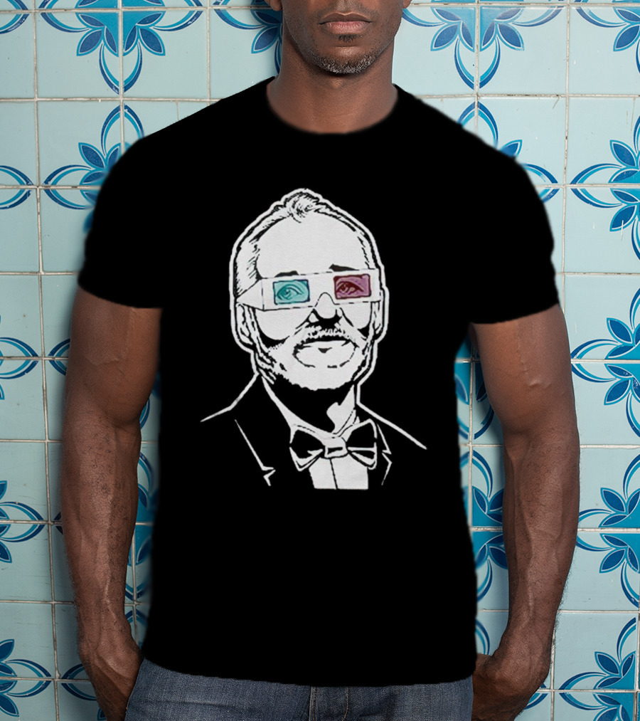 Black The Chivery Bill Murray BFM 3D Glasses T-Shirt