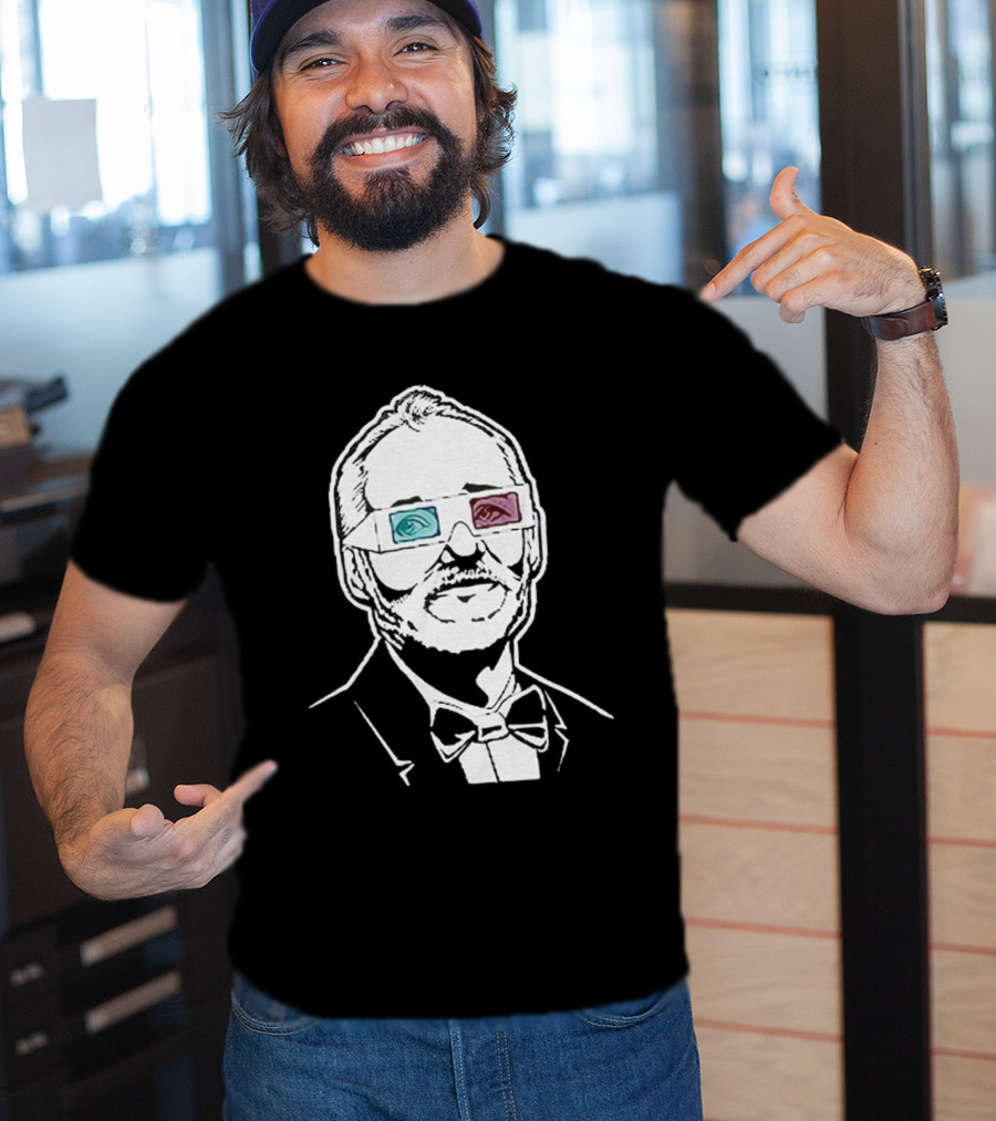 Black The Chivery Bill Murray BFM 3D Glasses T-Shirt