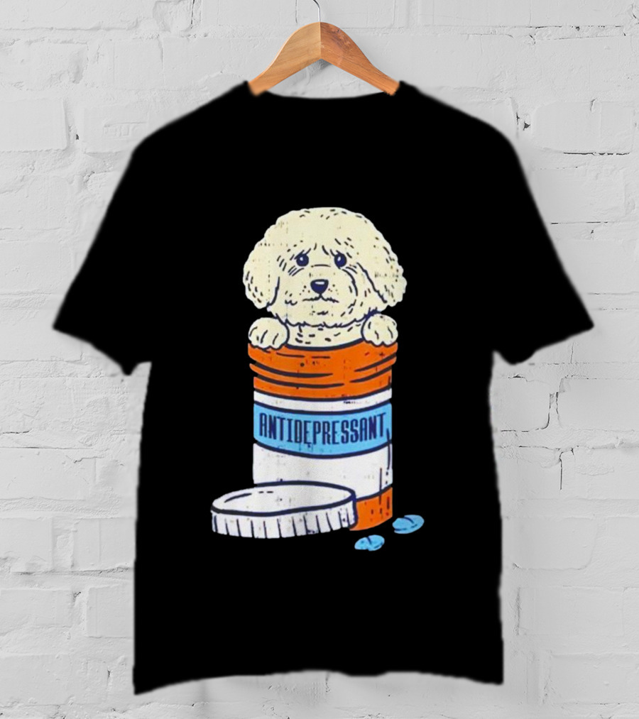 Bichons Frises Antidepressant Dog In Pill Bottle T-Shirt