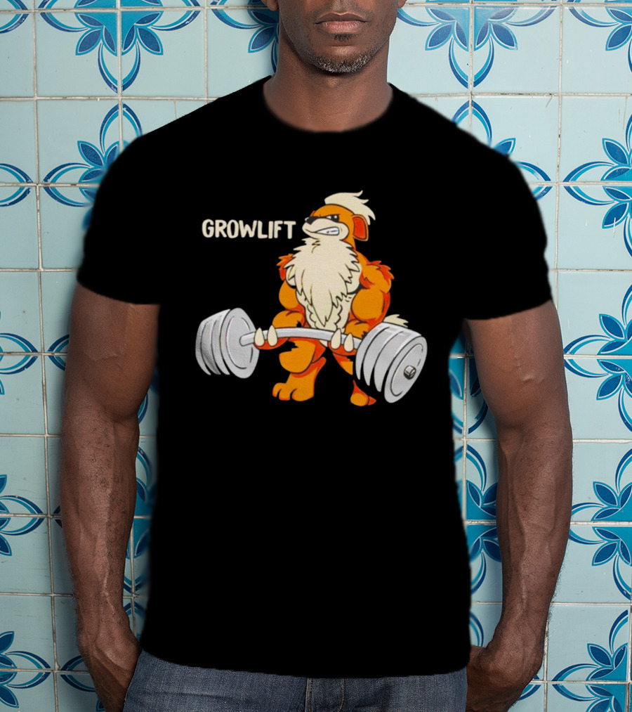 Growlift Lifting Barbell Cartoon Monster T-Shirt