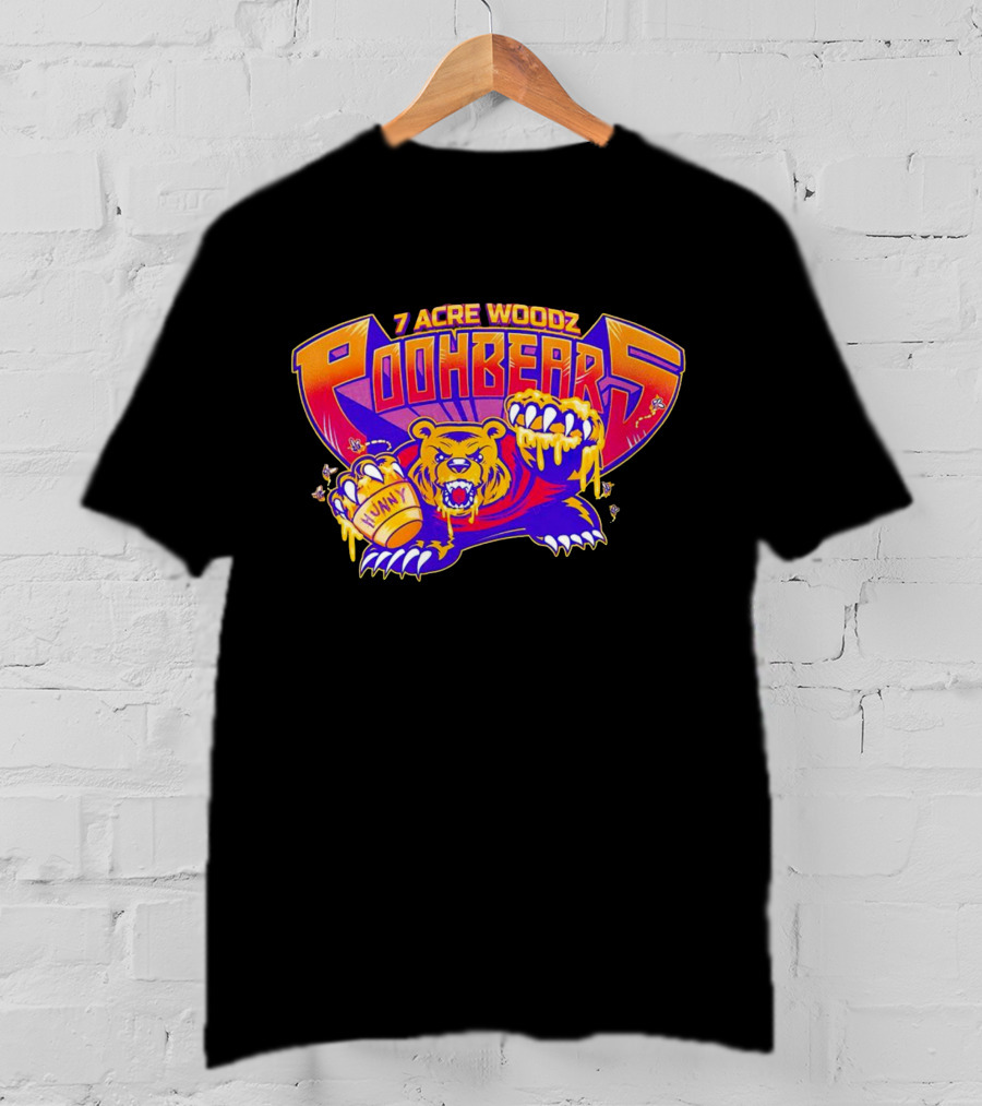 7 Acre Woodz Poohbearz Hunny Bear Roaring Claw T-Shirt