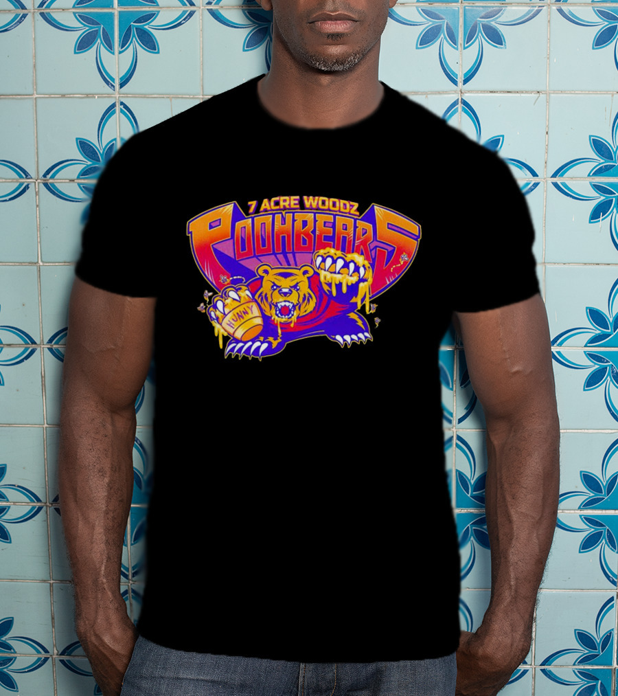 7 Acre Woodz Poohbearz Hunny Bear Roaring Claw T-Shirt