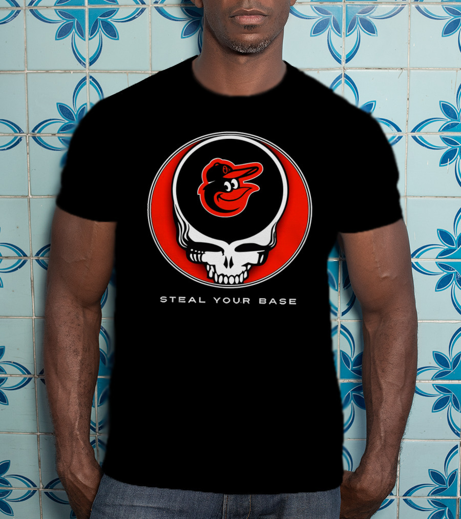 Steal Your Base Baltimore Orioles Grateful Dead Skull T-Shirt