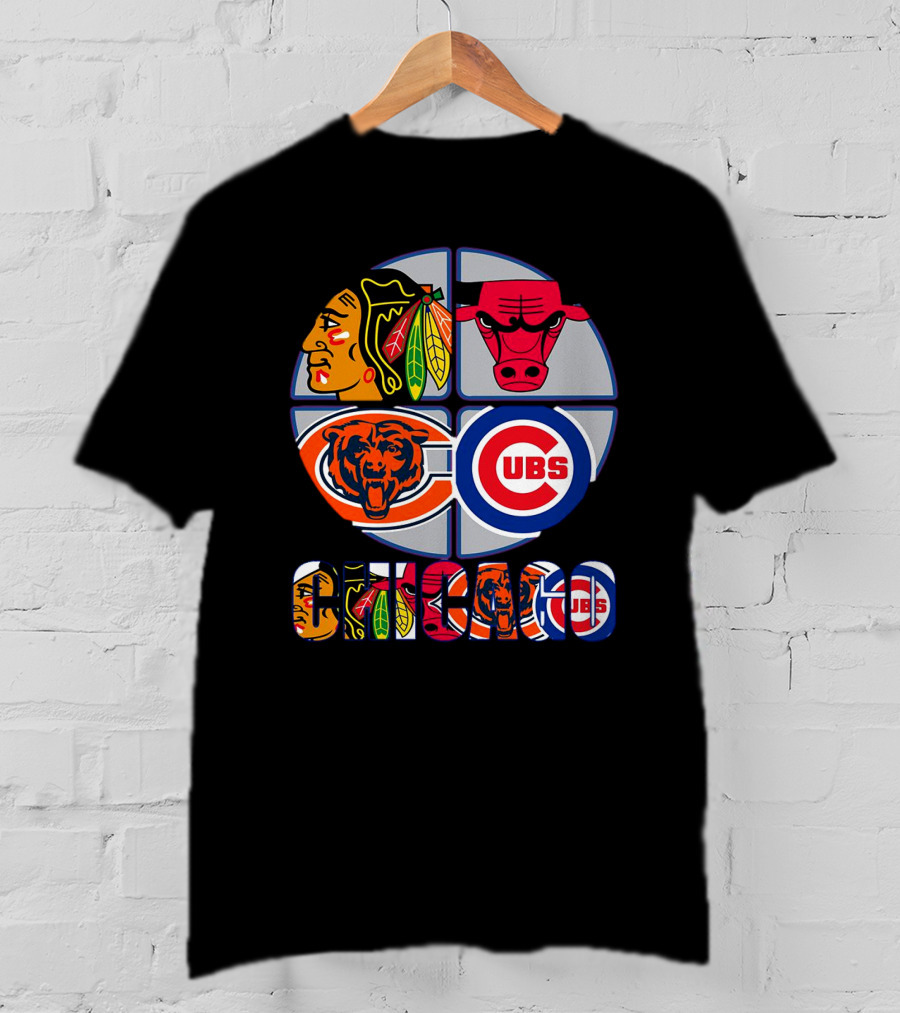 Chicago Sports Blackhawks Bulls Bears Cubs T-Shirt