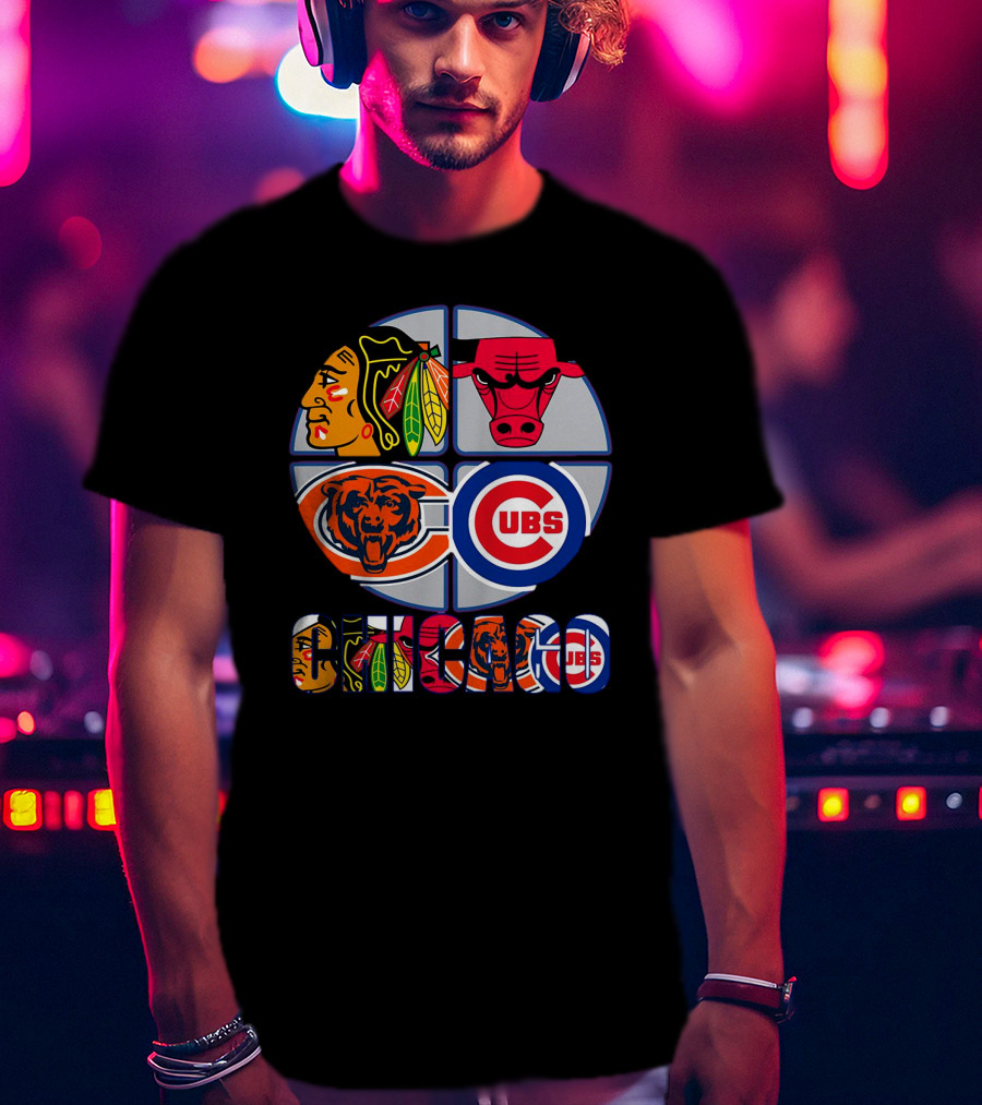 Chicago Sports Blackhawks Bulls Bears Cubs T-Shirt