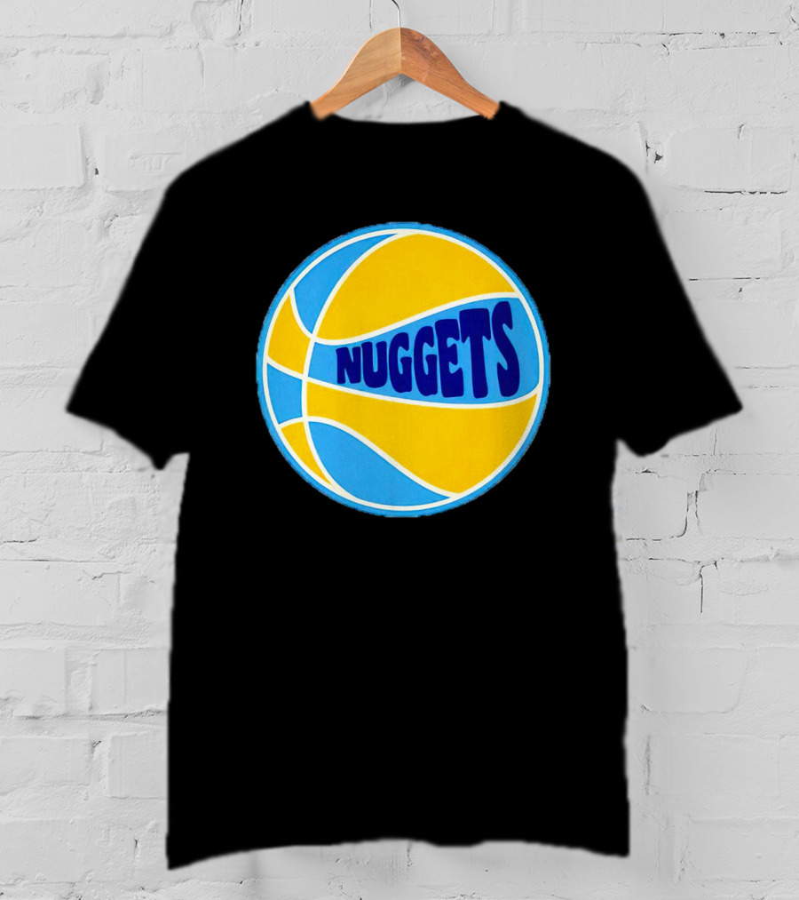 Nuggets Retro Blue And Yellow Basketball T-Shirt